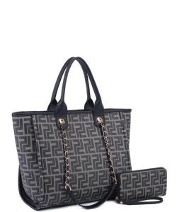 2in1 Fashion Tote Bag Bag MW-30366 BLACK